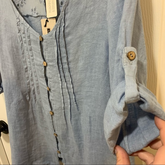 Lungo L’arno Linen Button Front Top - Picture 3 of 8